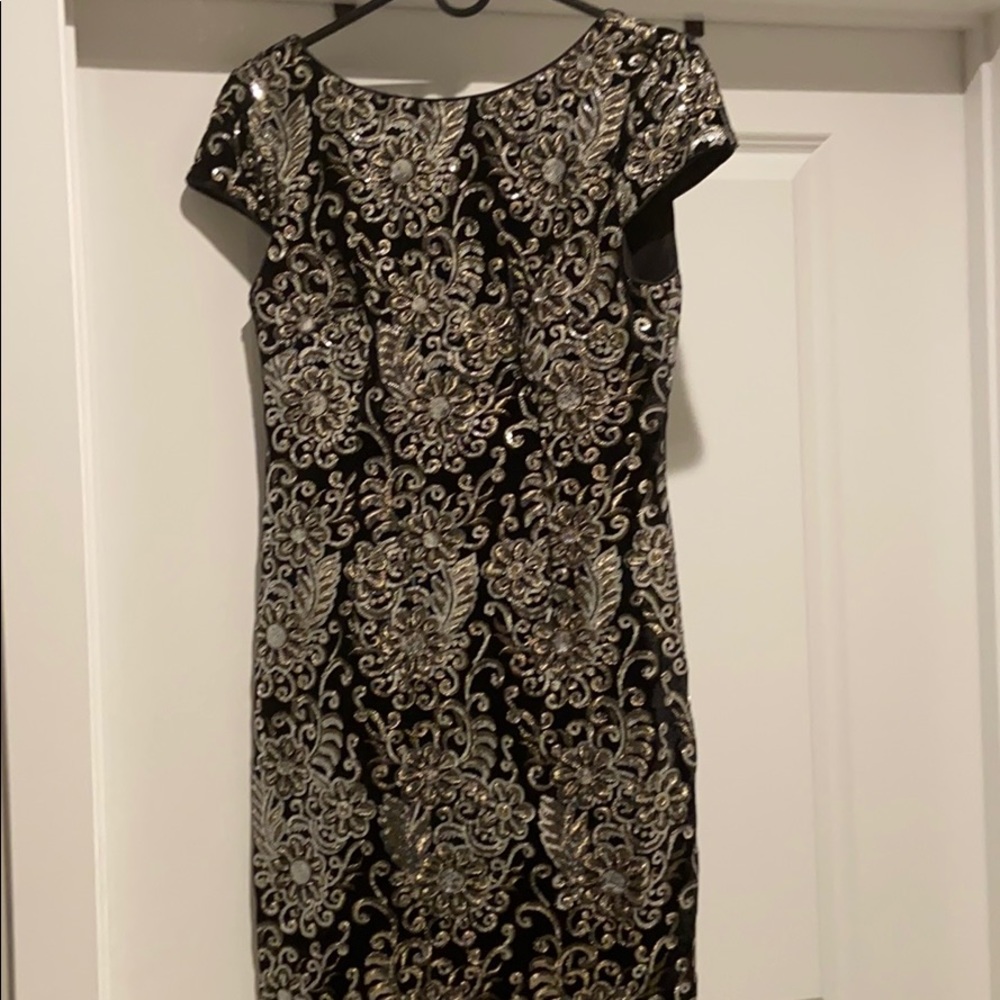 Knee length black velvet Adrianna Papell Dress